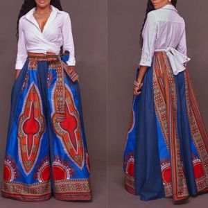 (NWT) Plus Size African Print Wide Legged Pants